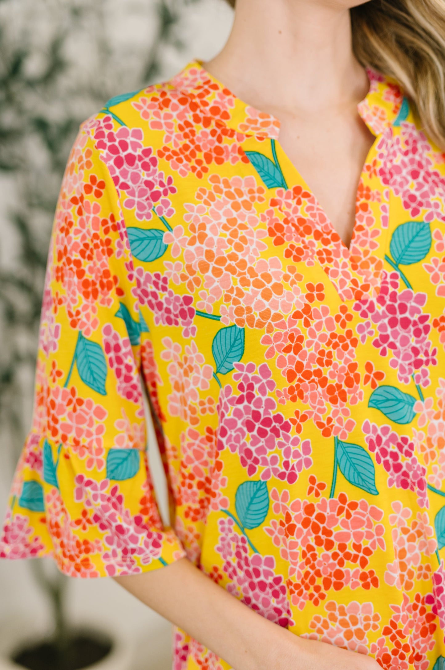Lizzy Sunday Dress in Emerald Abstract Floral